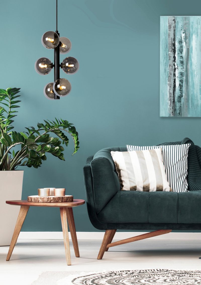 Lucide TYCHO - Závesné svietidlo - Ø 25,5 cm - 6xG9 - Čierna